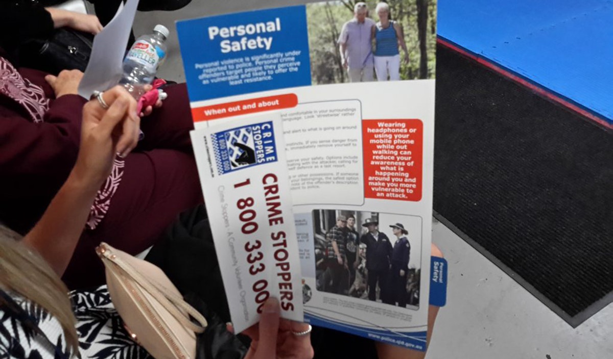 Personal and property safety messages were reinforced with handouts
